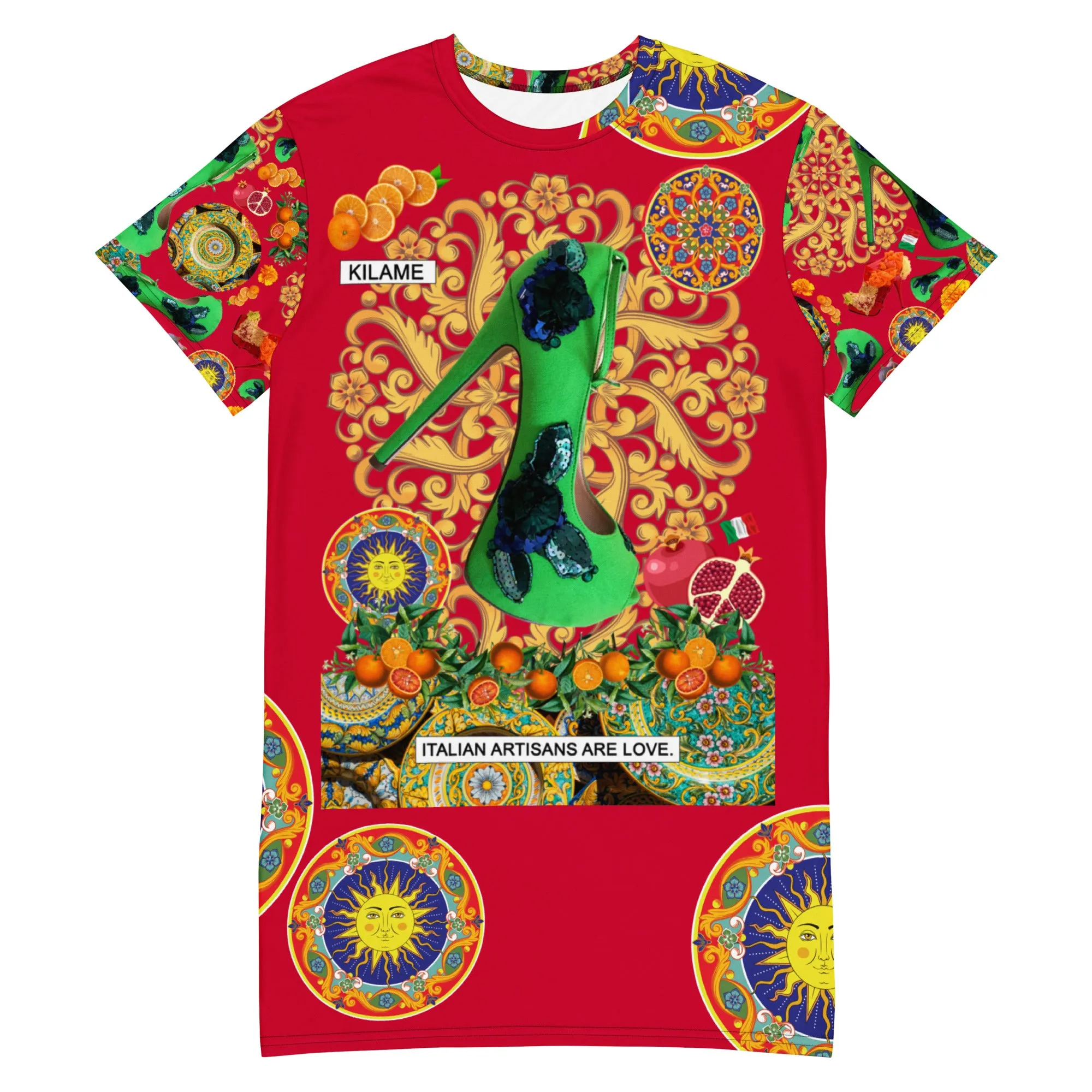 T-shirt dress 'Artisans love'