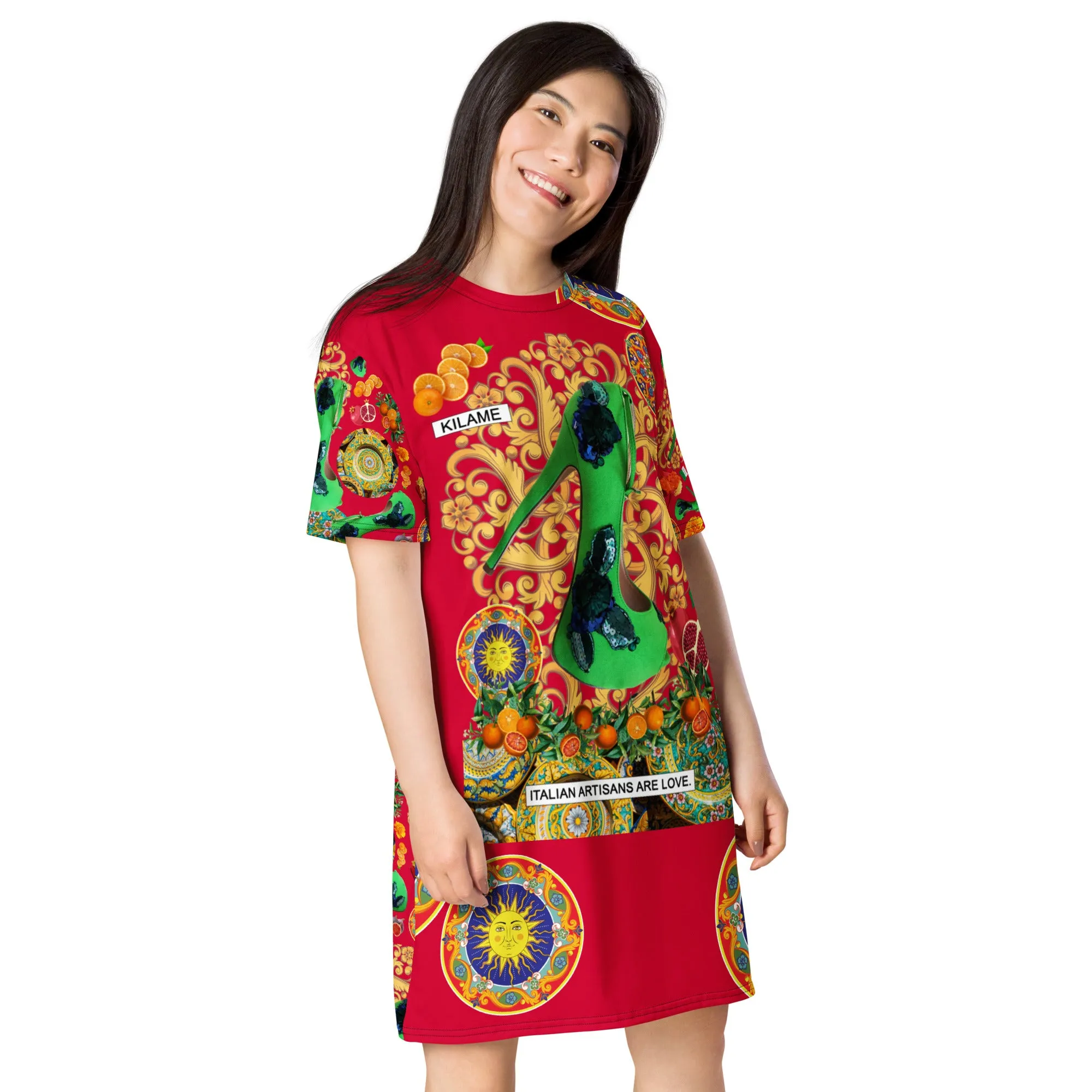 T-shirt dress 'Artisans love'