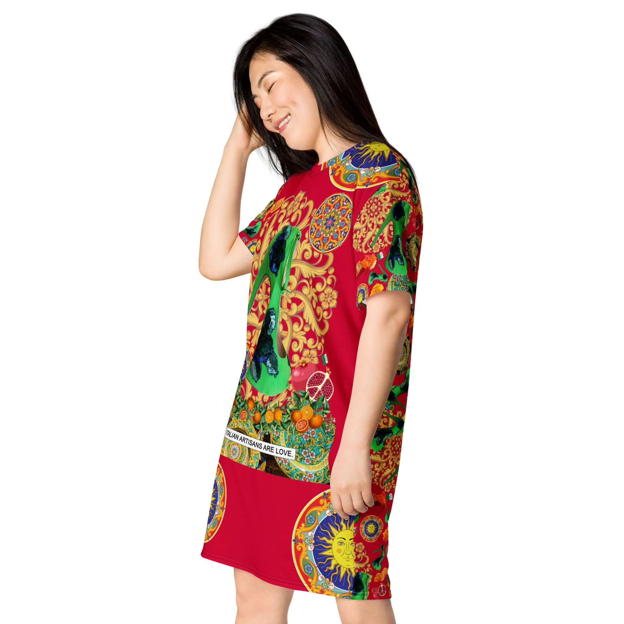 T-shirt dress 'Artisans love'