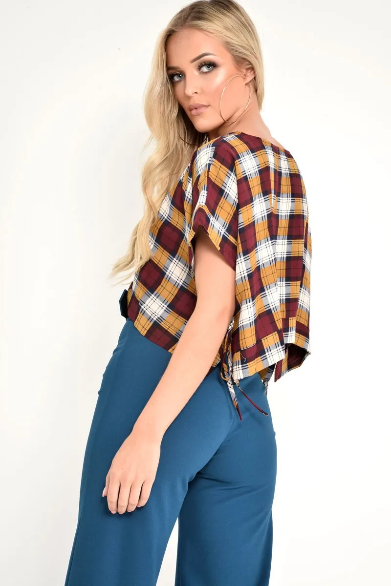 Teal Tailored Wide Leg Belted Trousers - Chenelle