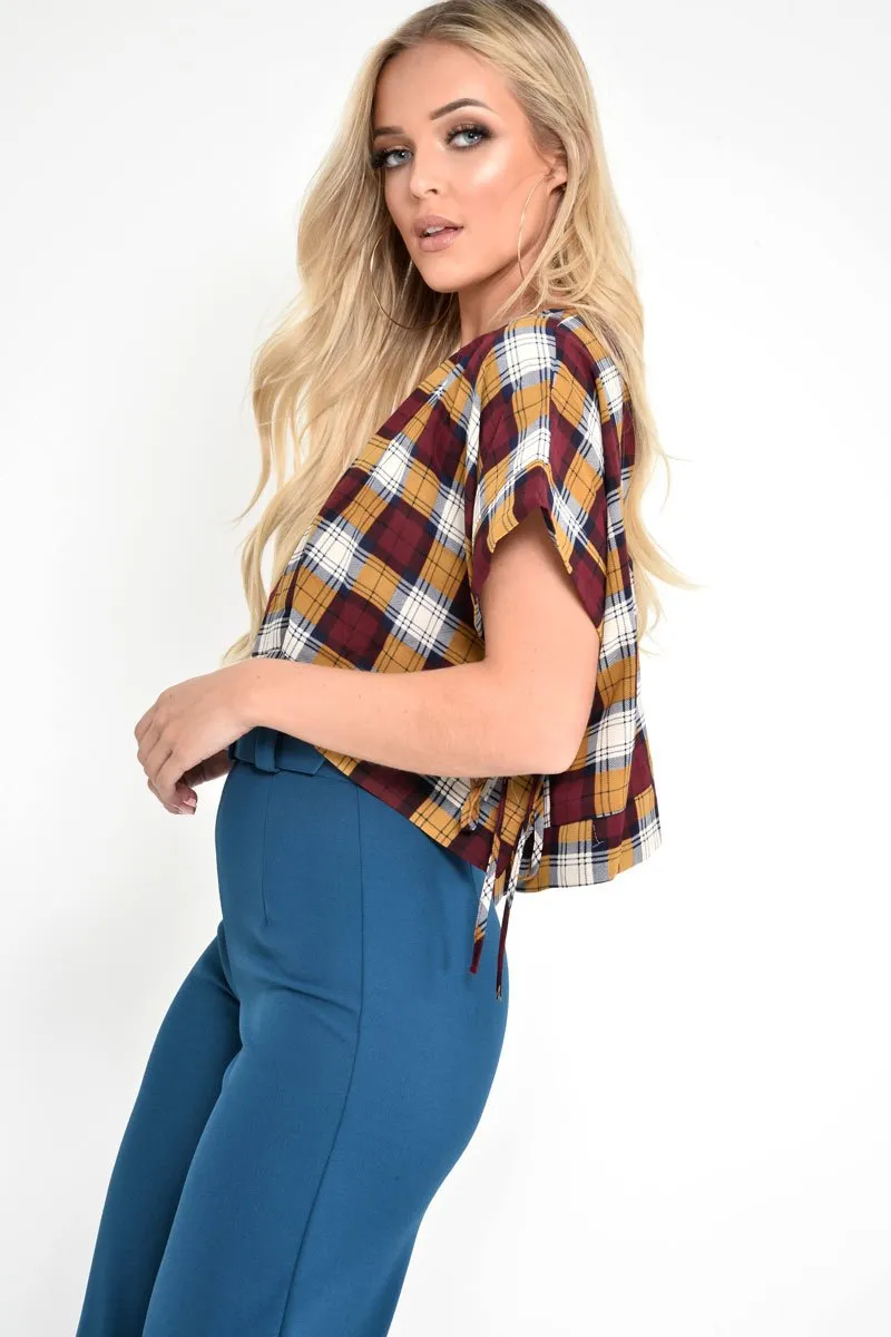 Teal Tailored Wide Leg Belted Trousers - Chenelle