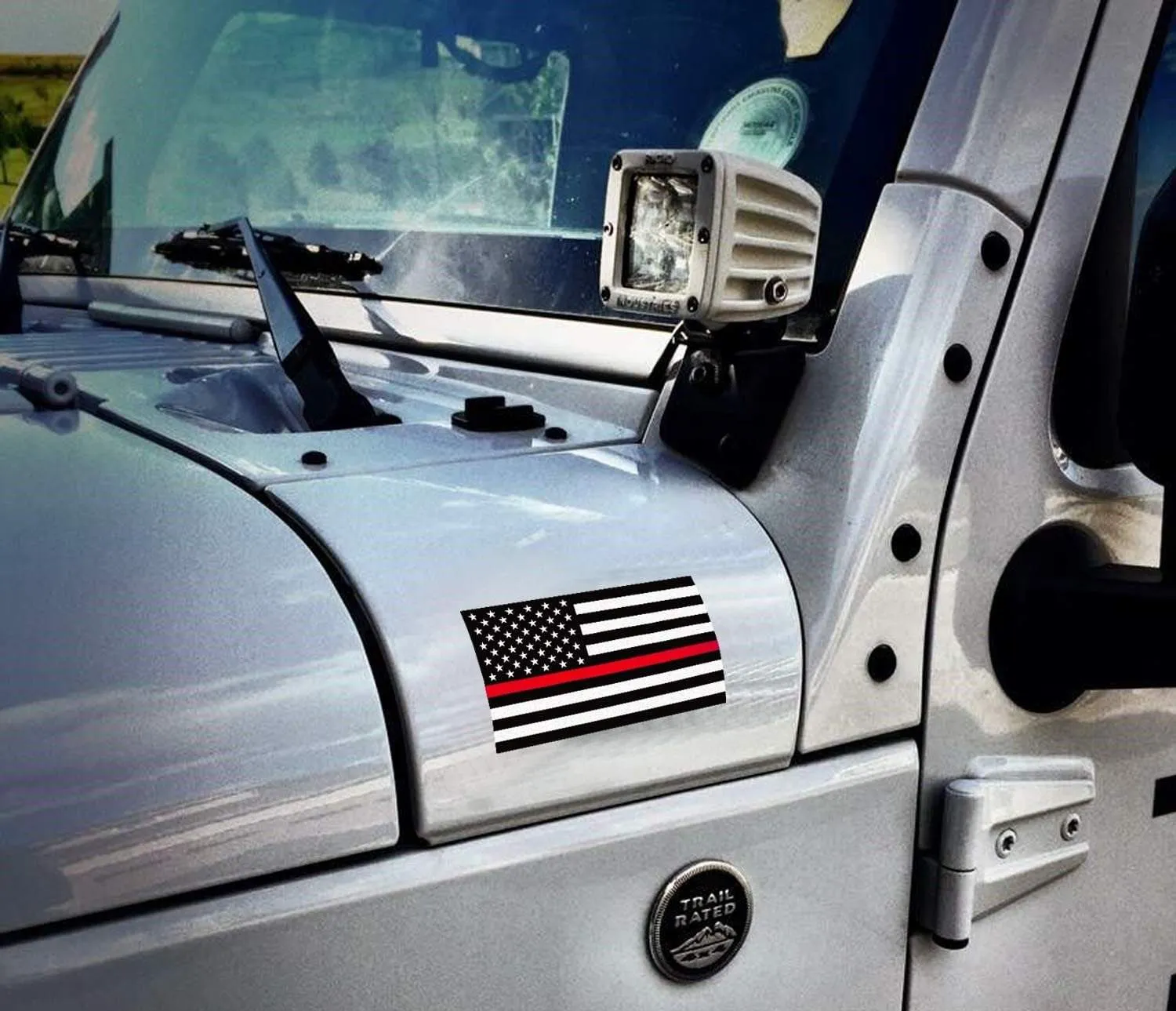Thin Red Line Sticker 2.5" X 4.5" Car & Laptop Vinyl Decal