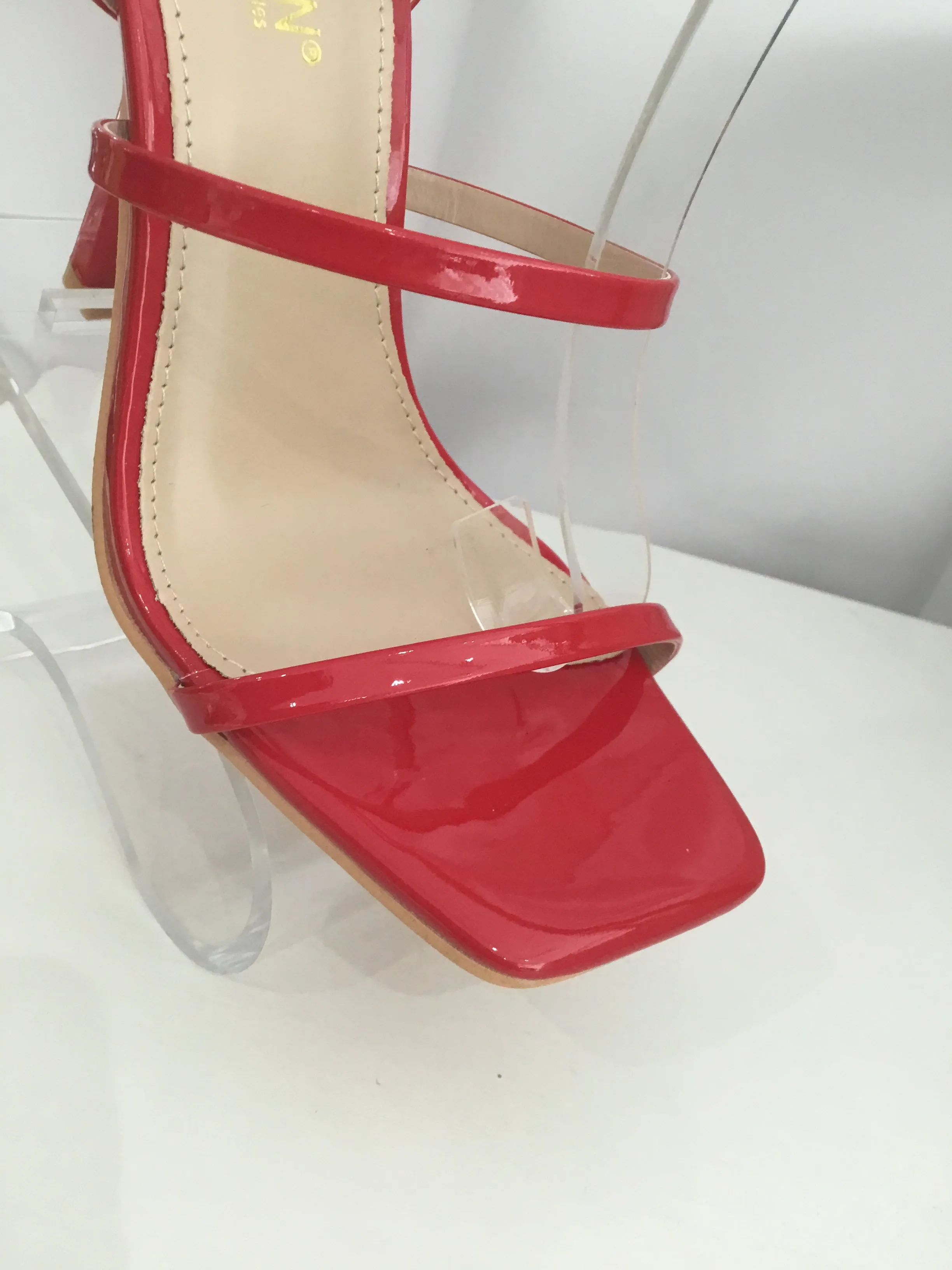 Three Straps Red Heels