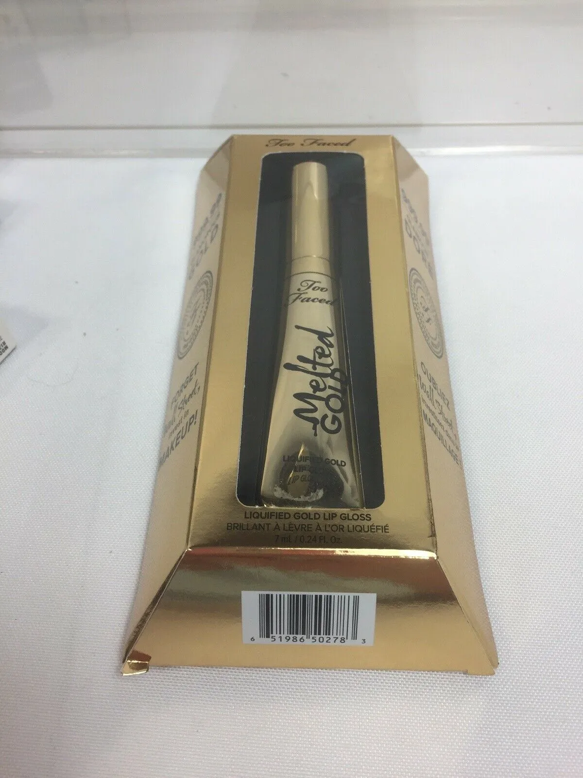 Too Faced Pure Gold Melted Gold Lipgloss w/receipt