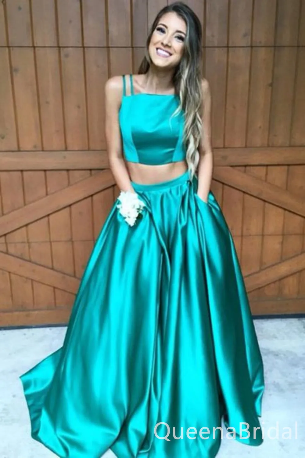 Two Pieces A-line Evening Gown Long Evening Party Prom Dresses ,WGP1250