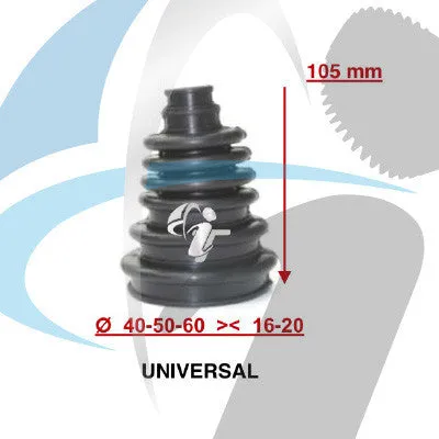 UNIVERSAL CV BOOT 16/20MM-40/50/60MM X