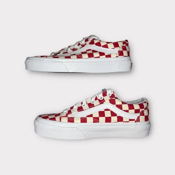 Vans Old School Red Allover Checkerboard Sneakers