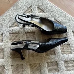Vintage Liz Claiborne 90’s Slip-Back Kitten Heels Size 7.5 Classic Quite Luxury