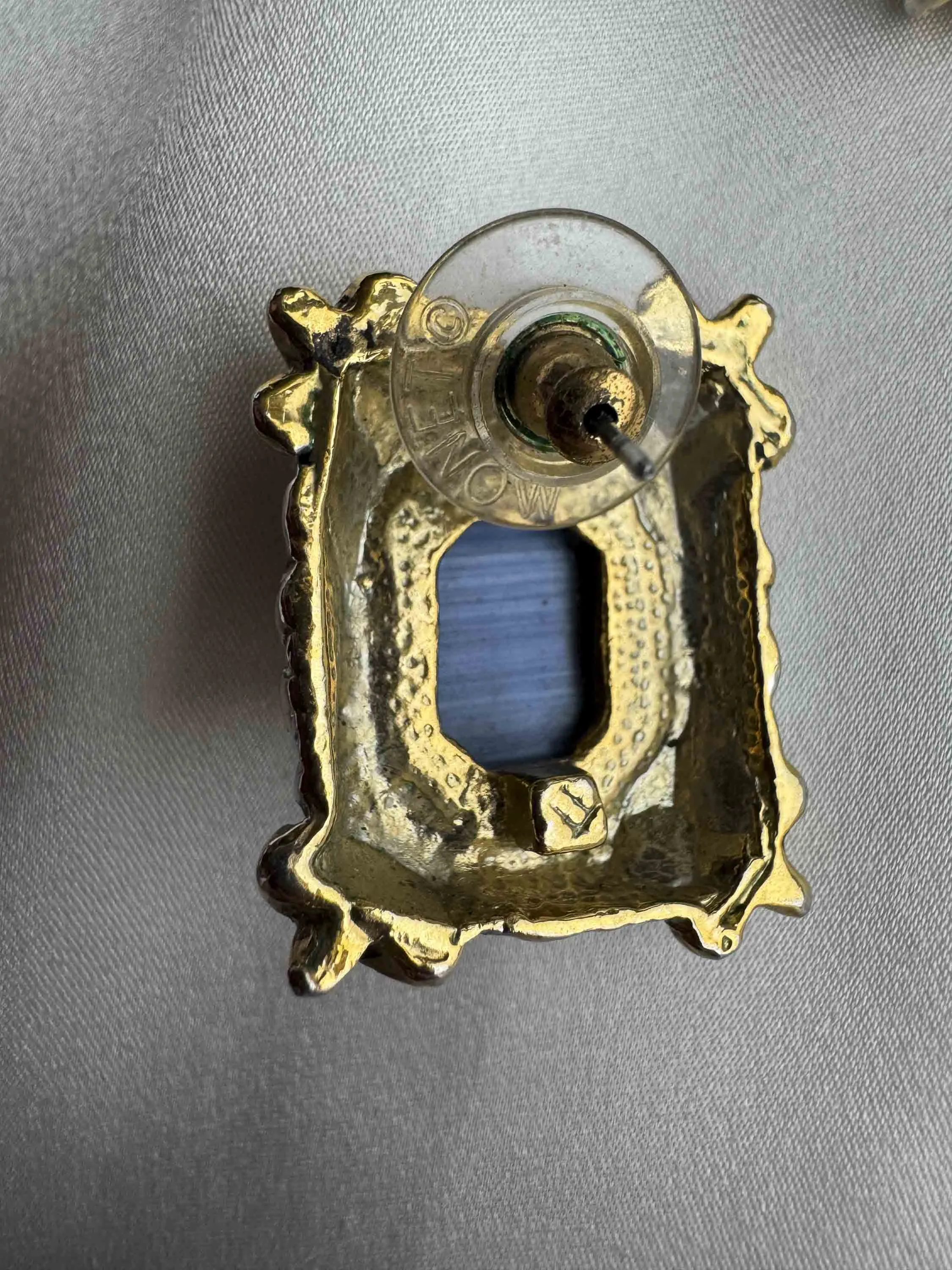 Vintage Monet Earrings – Regal Blue & Gold Statement