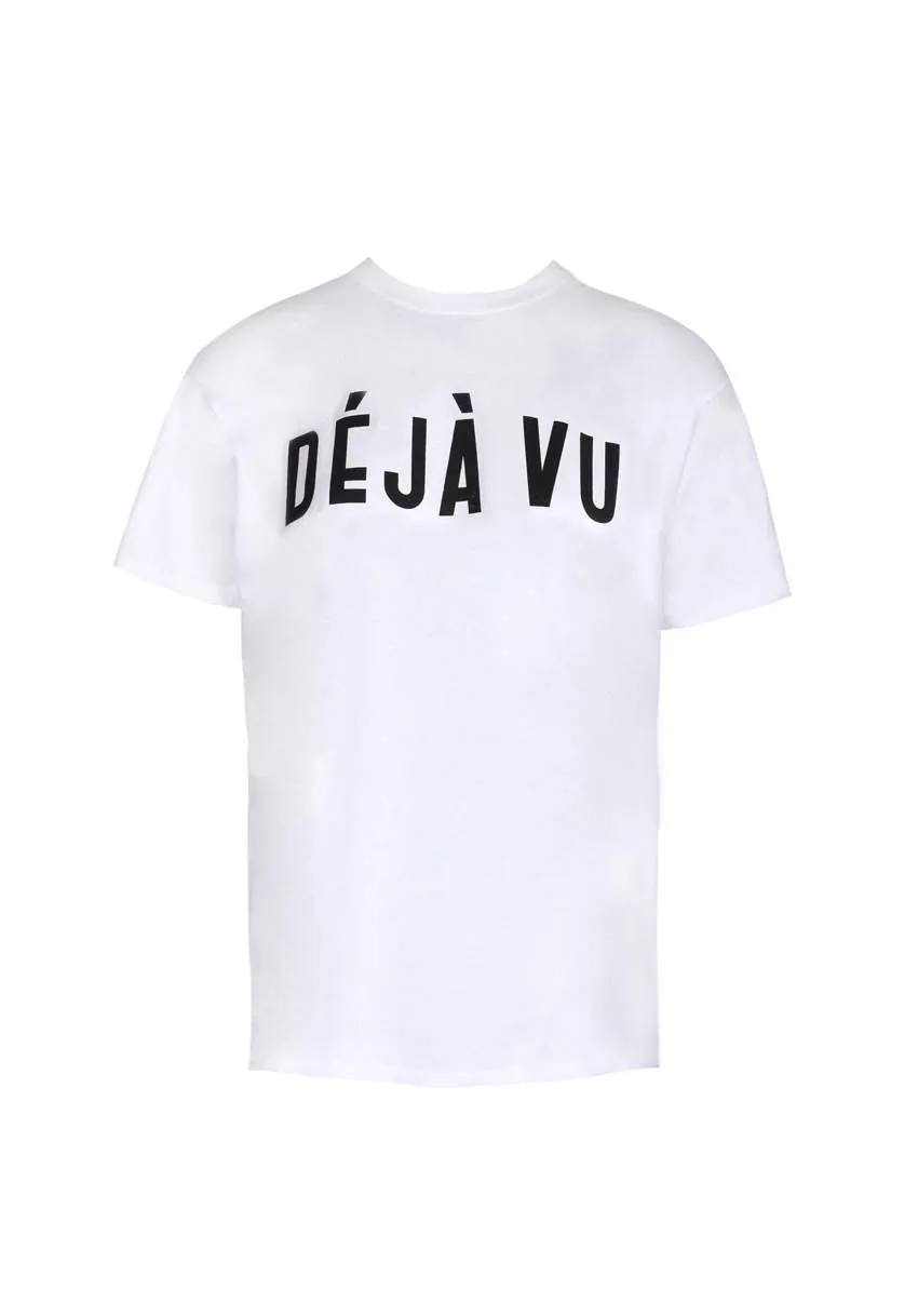 White Deja Vu Slogan T-Shirt