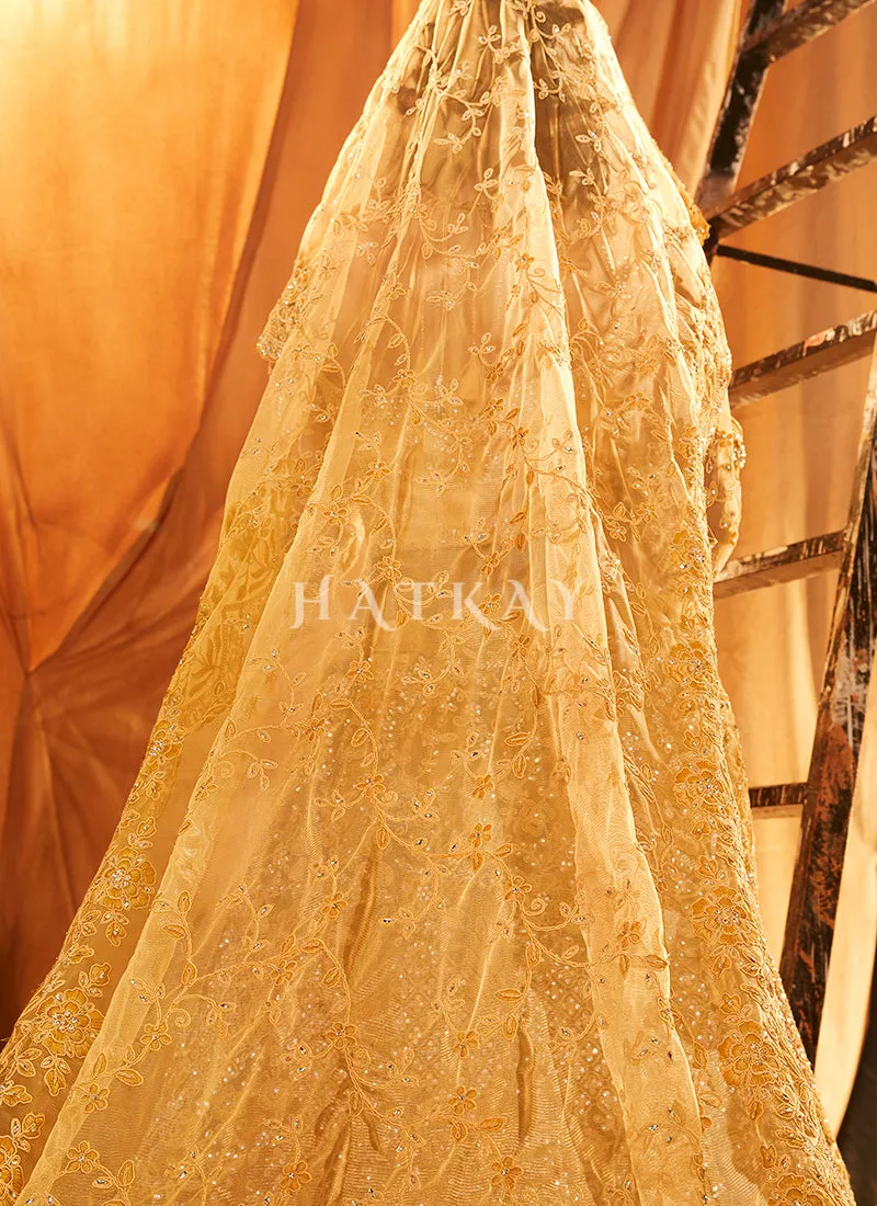 Yellow Designer Embroidery Wedding Lehenga Choli