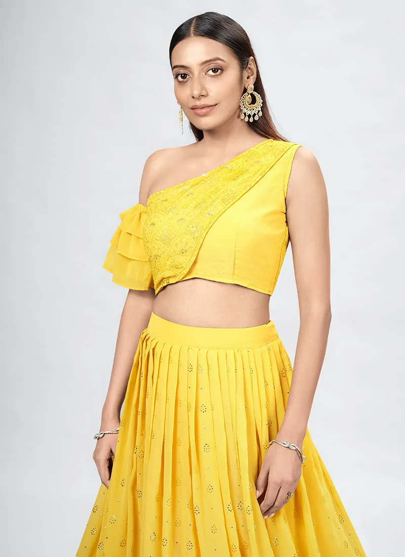 Yellow Embroidery Festive Lehenga Choli