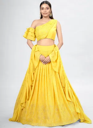 Yellow Embroidery Festive Lehenga Choli
