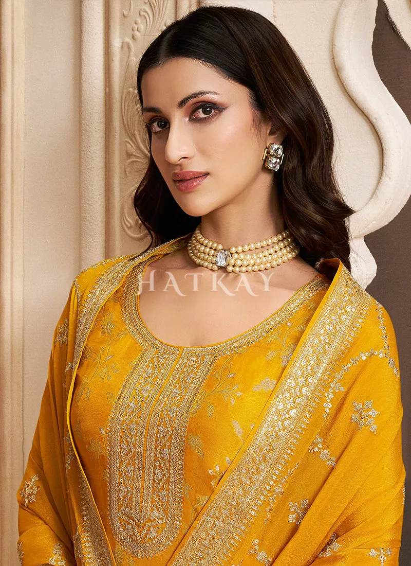 Yellow Pakistani Palazzo Suit