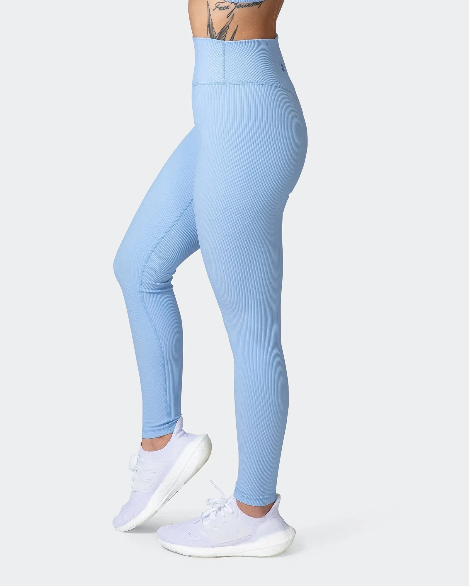 ZERO RISE RIB ANKLE LENGTH LEGGINGS Periwinkle