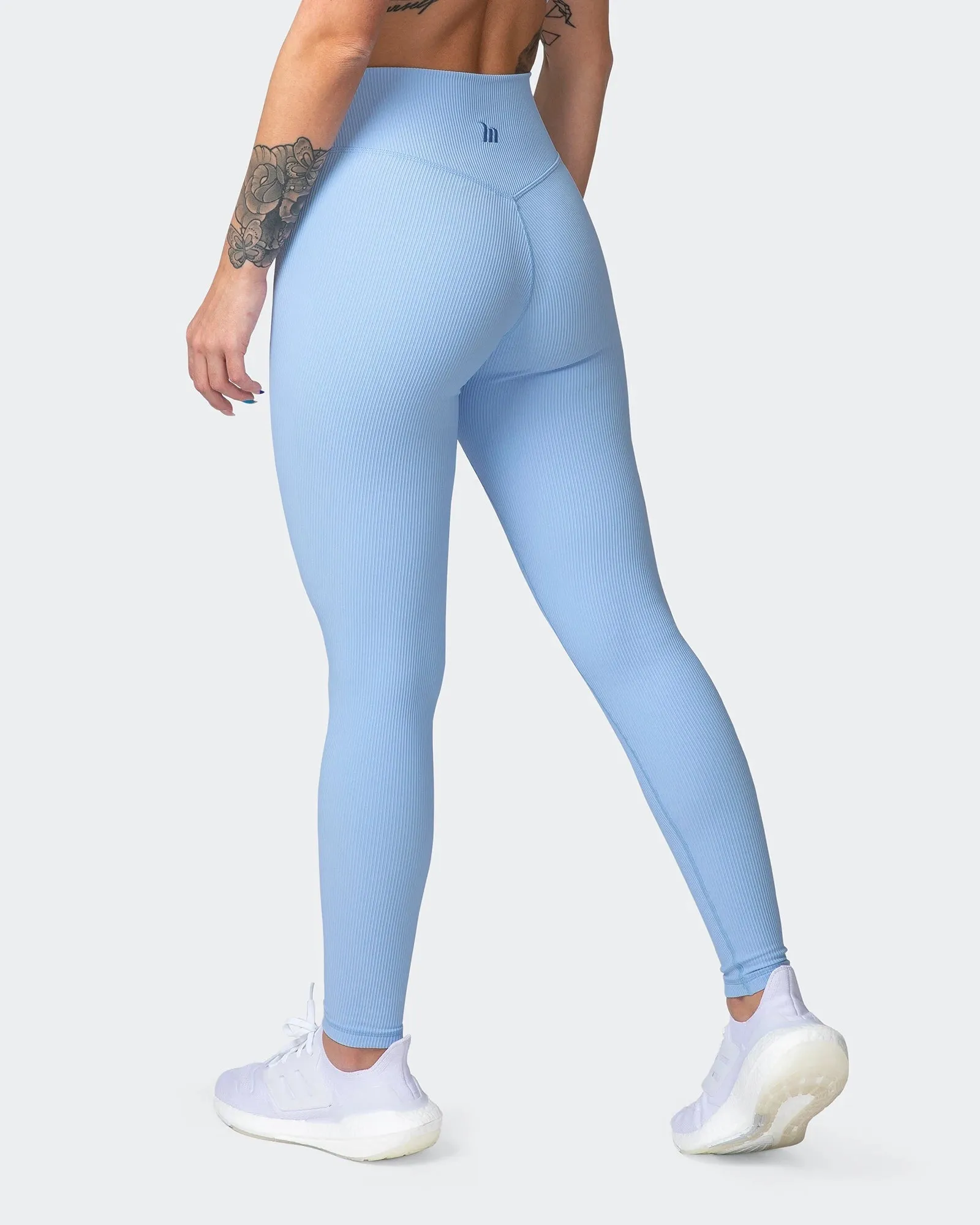 ZERO RISE RIB ANKLE LENGTH LEGGINGS Periwinkle