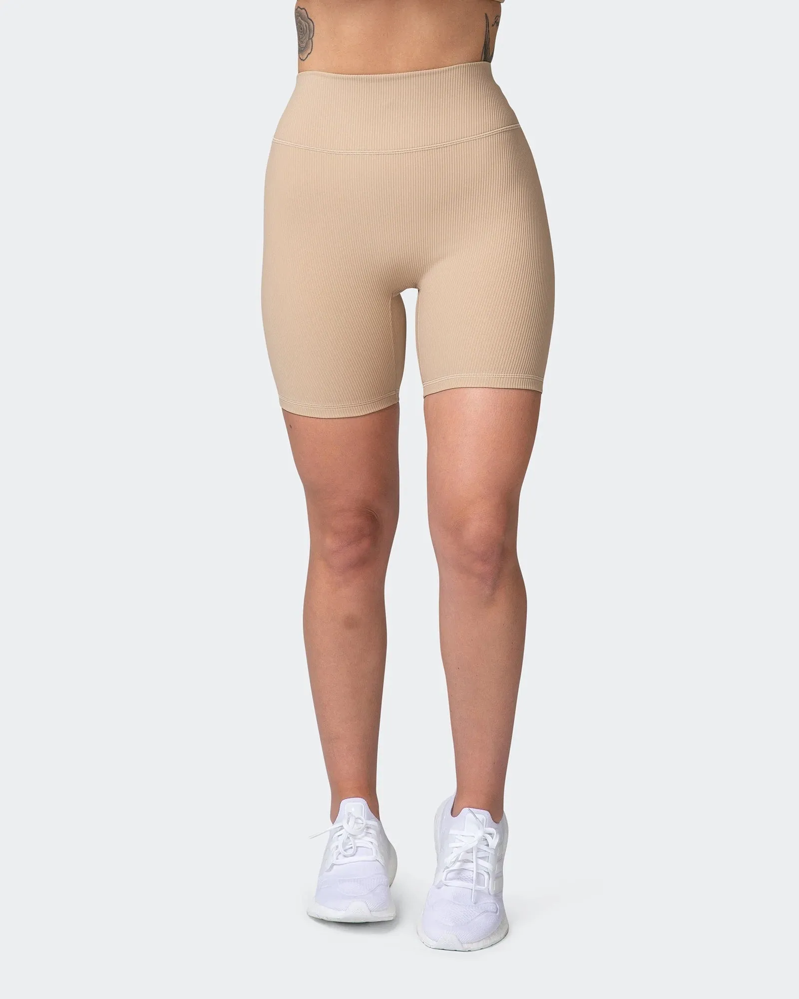 Zero Rise Rib Bike Shorts - Brown Sugar