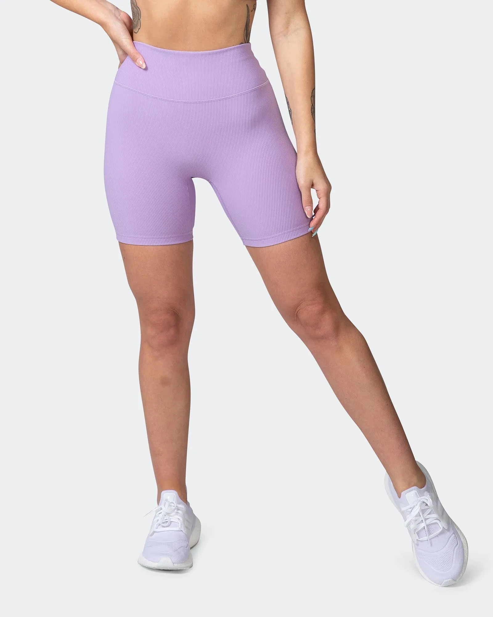 ZERO RISE RIB BIKE SHORTS Lilac